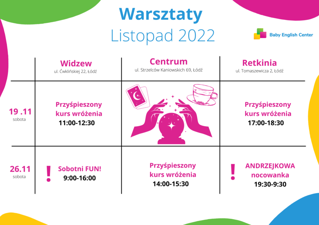 Warsztaty dla dzieci w Łodzi - Listopad 2022