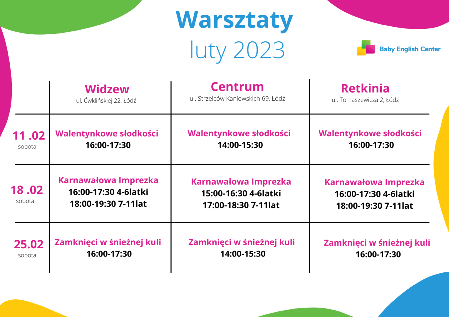 You are currently viewing Warsztaty dla dzieci – Akademia BEC – Luty 2023