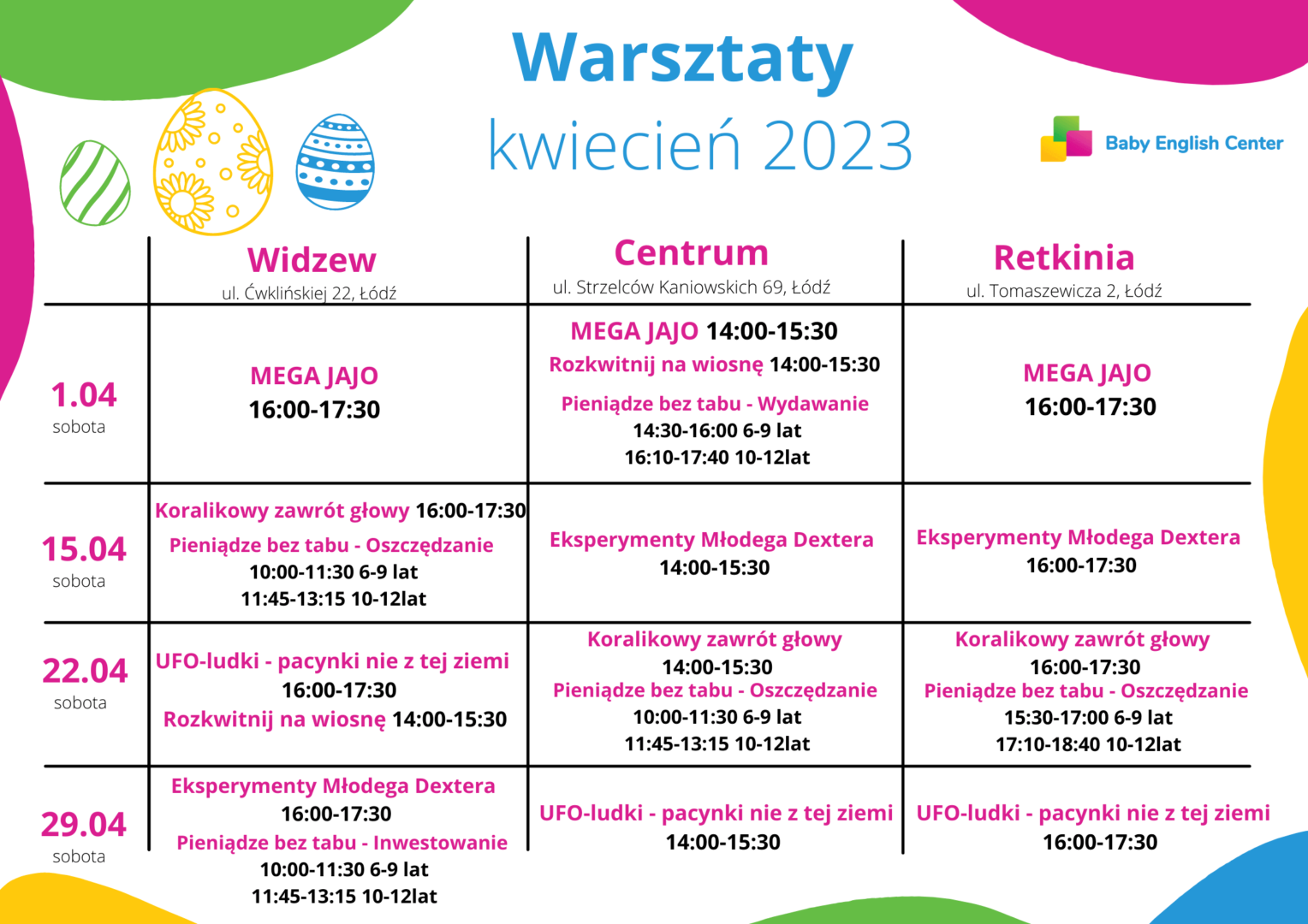 Read more about the article Warsztaty dla dzieci – Akademia BEC – Kwiecień 2023