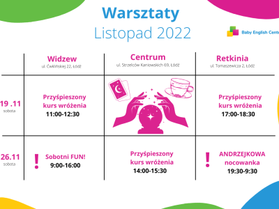 Warsztaty dla dzieci w Łodzi - Listopad 2022